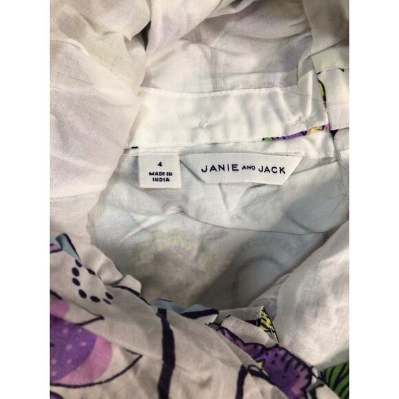 Janie & Jack Paisley Wide Leg Jumpsuit Lined Pockets Girls Size 4 - Picture 4 of 8